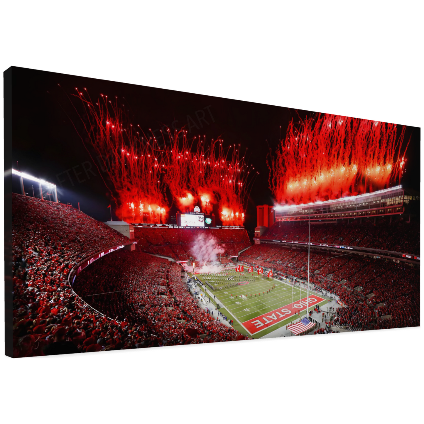 OHIO STATE BUCKEYES CANVAS "BUCKEYE BLAZE" OHIO STADIUM