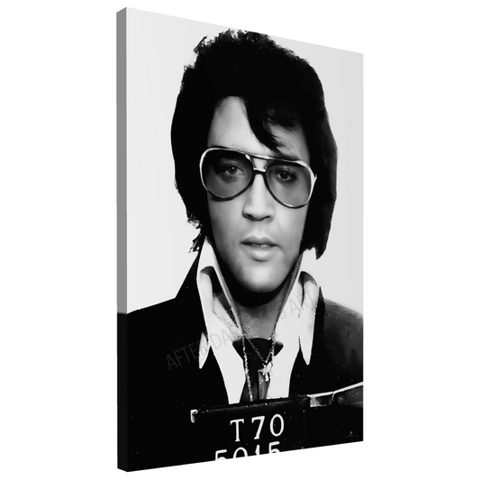 ELVIS CANVAS 1970 MUGSHOT "ROCK AND RESPECT"