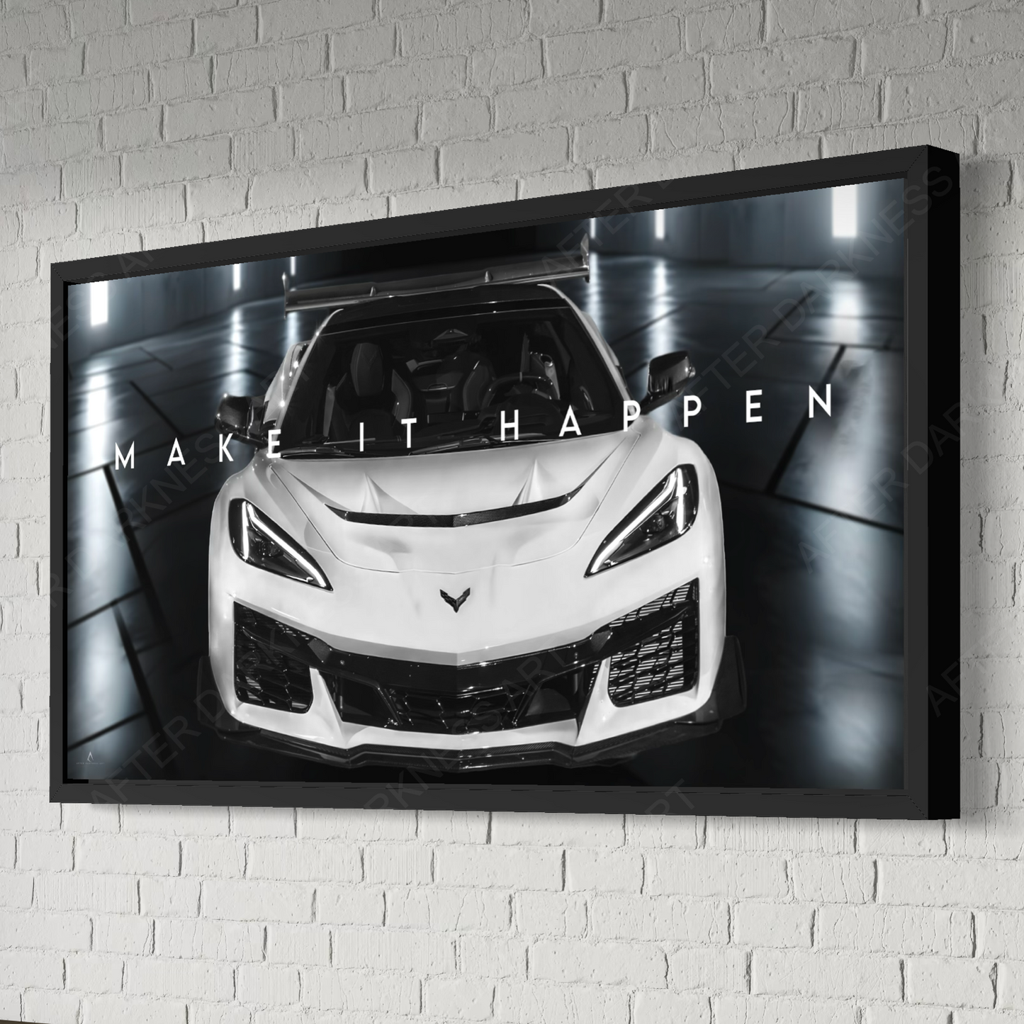 WHITE C8 ZR1 CANVAS "MAKE IT HAPPEN"