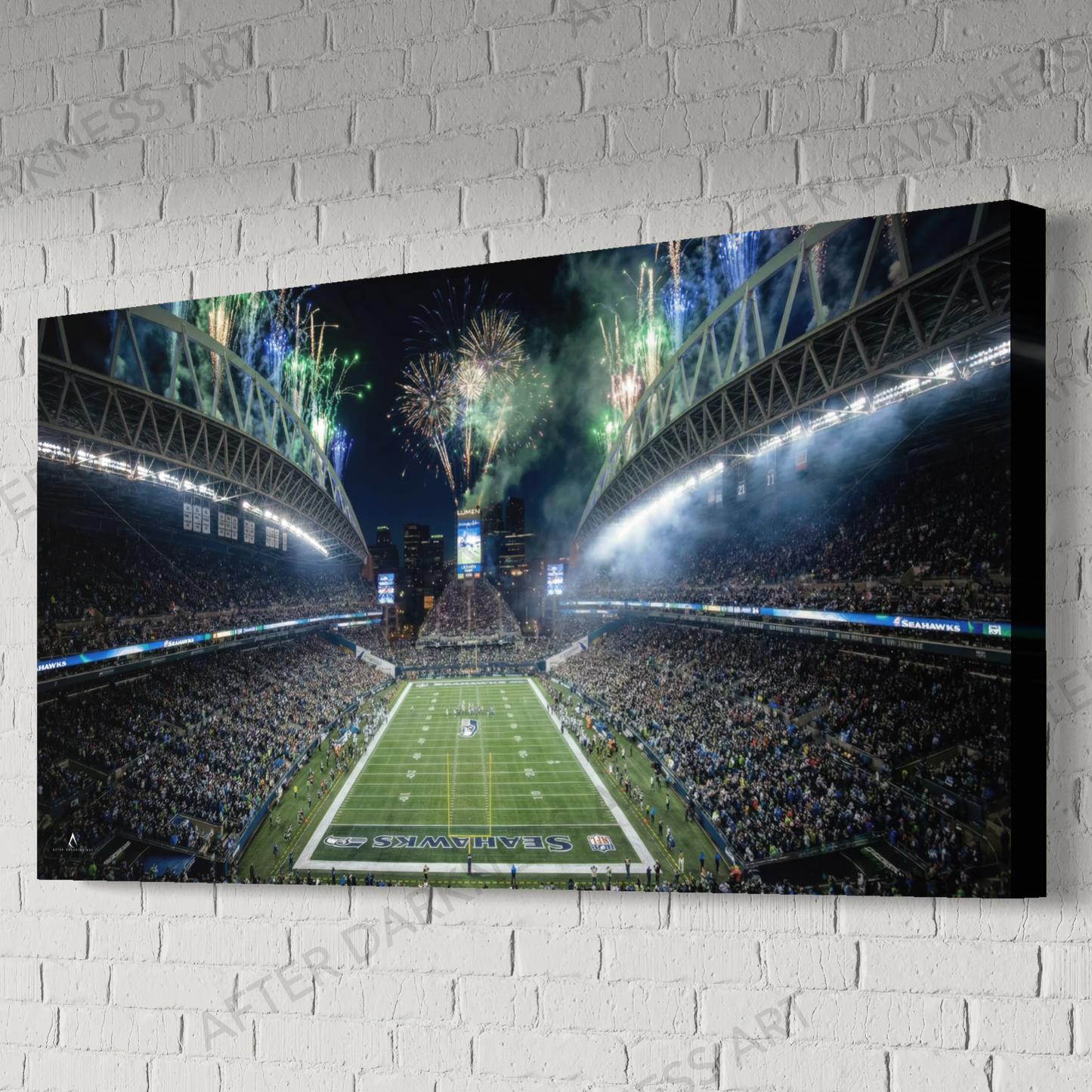 SEATTLE SEAHAWKS CANVAS "EMERALD CITY ERUPTS" LUMEN FIELD | SUPER BOWL LX