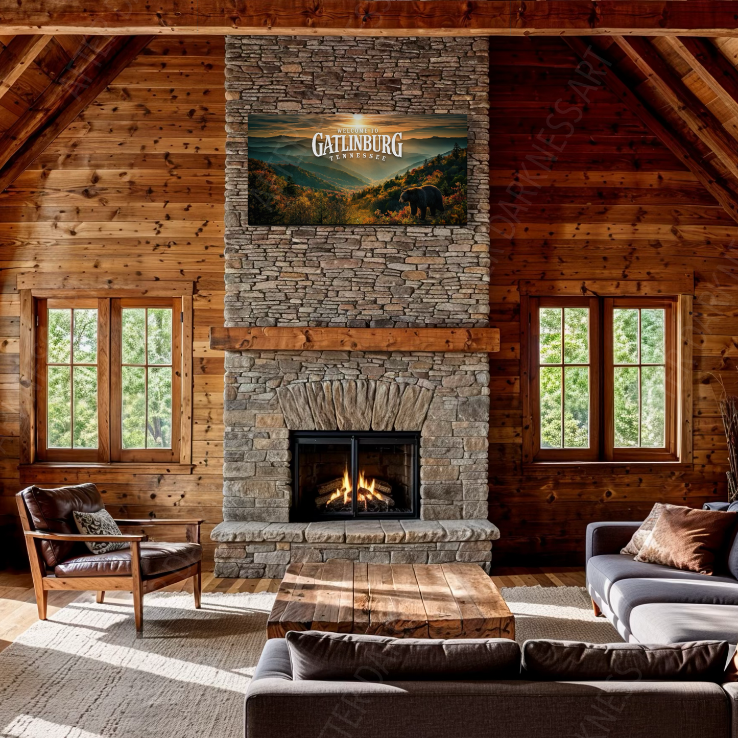 WELCOME TO GATLINBURG TENNESSEE CANVAS "A QUIET WELCOME"
