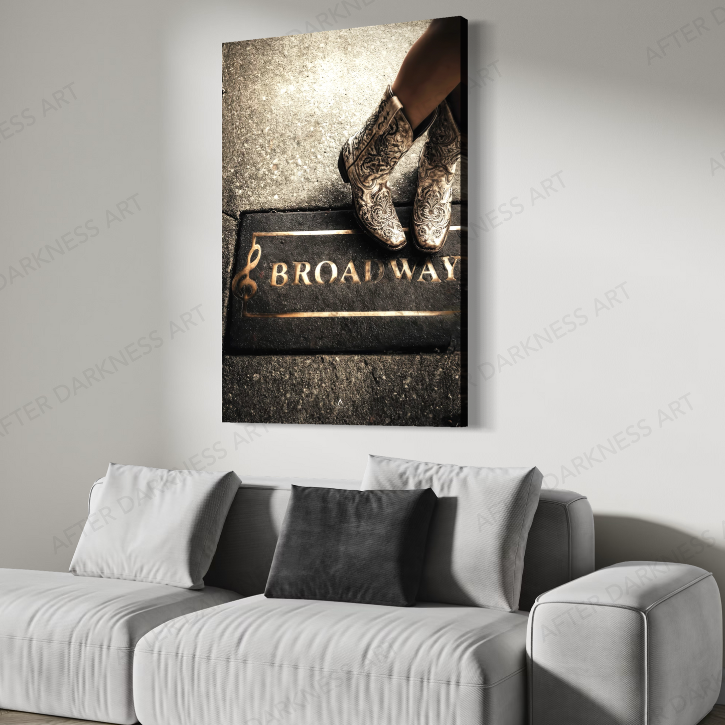 NASHVILLE TENNESSEE CANVAS "BOOTS, BOURBON & BROADWAY"