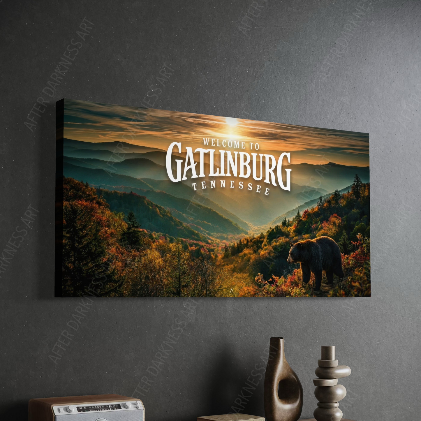WELCOME TO GATLINBURG TENNESSEE CANVAS "A QUIET WELCOME"