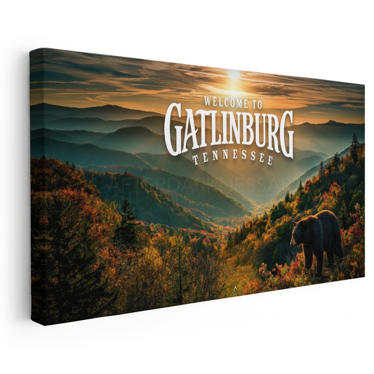 WELCOME TO GATLINBURG TENNESSEE CANVAS "A QUIET WELCOME"